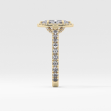 Marquise Halo & Pave Lab Grown Diamond Engagement Ring
