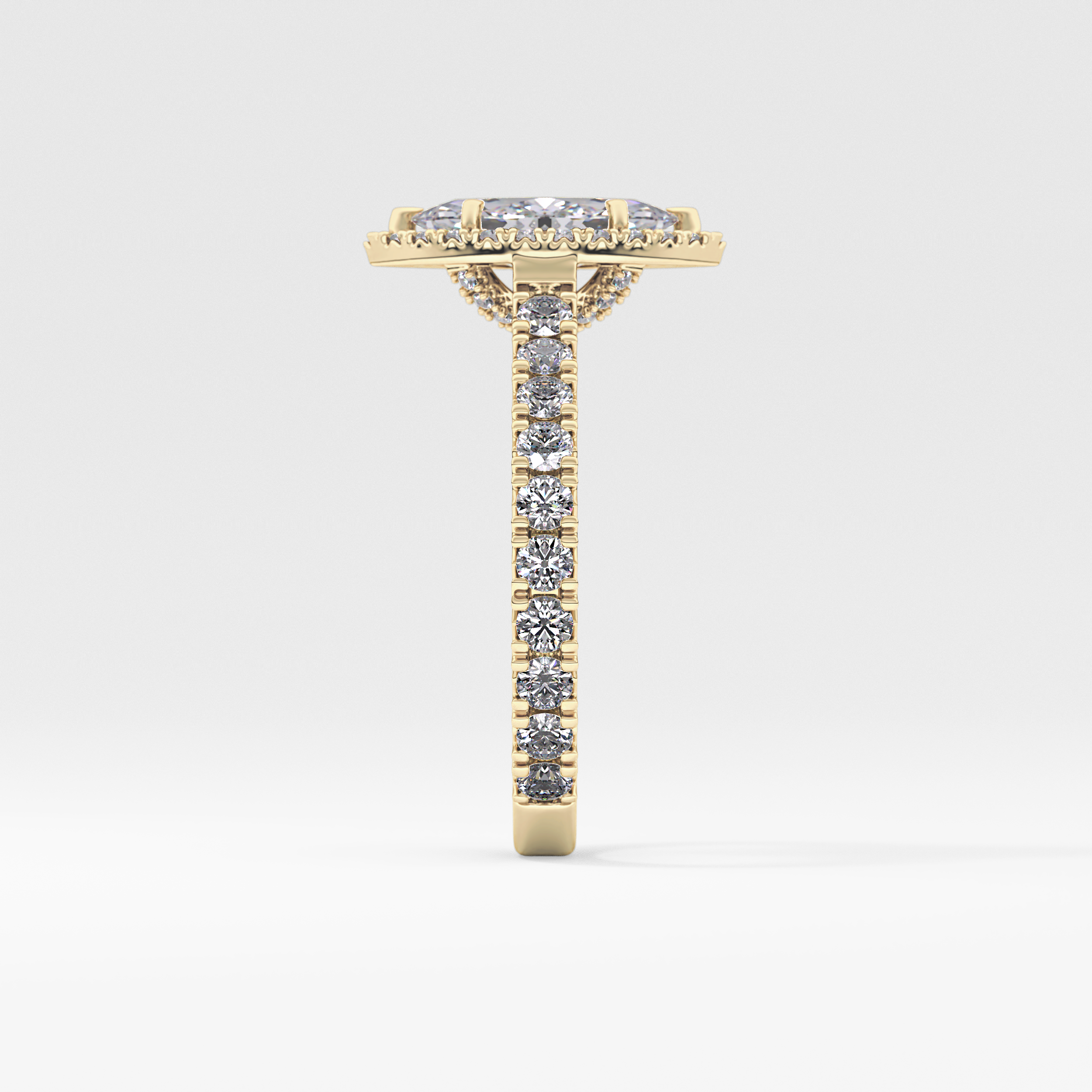 Marquise Halo & Pave Lab Grown Diamond Engagement Ring