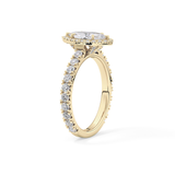 Marquise Halo & Pave Lab Grown Diamond Engagement Ring