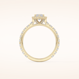 0.82 CT Marquise Shaped Halo & Pave Moissanite Engagement Ring