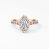 Marquise Halo & Pave Lab Grown Diamond Engagement Ring