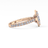 Marquise Halo & Pave Lab Grown Diamond Engagement Ring