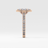 Marquise Halo & Pave Lab Grown Diamond Engagement Ring