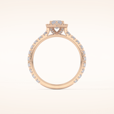 0.82 CT Marquise Shaped Halo & Pave Moissanite Engagement Ring