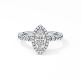 Marquise Halo & Pave Lab Grown Diamond Engagement Ring