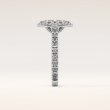 0.82 CT Marquise Shaped Halo & Pave Moissanite Engagement Ring