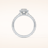0.82 CT Marquise Shaped Halo & Pave Moissanite Engagement Ring
