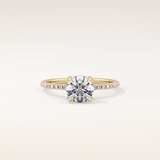 1.03 CT Round Shaped Hidden Halo & Pave Moissanite Engagement Ring