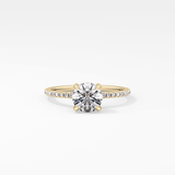 Round Hidden Halo & Pave Lab Grown Diamond Engagement Ring