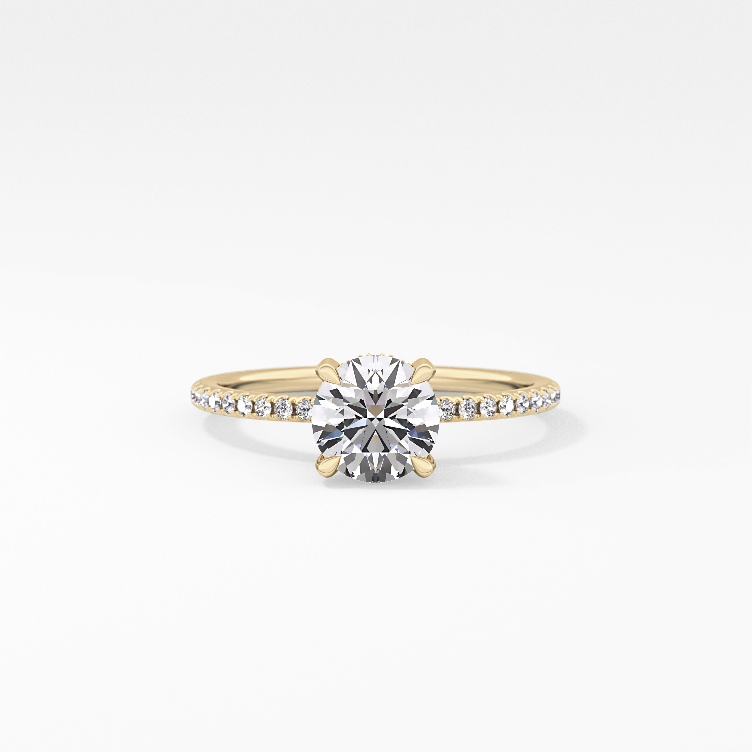 Round Hidden Halo & Pave Lab Grown Diamond Engagement Ring