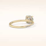 1.03 CT Round Shaped Hidden Halo & Pave Moissanite Engagement Ring