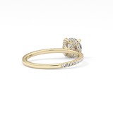 Round Hidden Halo & Pave Lab Grown Diamond Engagement Ring