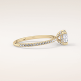 1.03 CT Round Shaped Hidden Halo & Pave Moissanite Engagement Ring