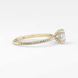 Round Hidden Halo & Pave Lab Grown Diamond Engagement Ring