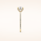 1.03 CT Round Shaped Hidden Halo & Pave Moissanite Engagement Ring