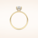 1.03 CT Round Shaped Hidden Halo & Pave Moissanite Engagement Ring