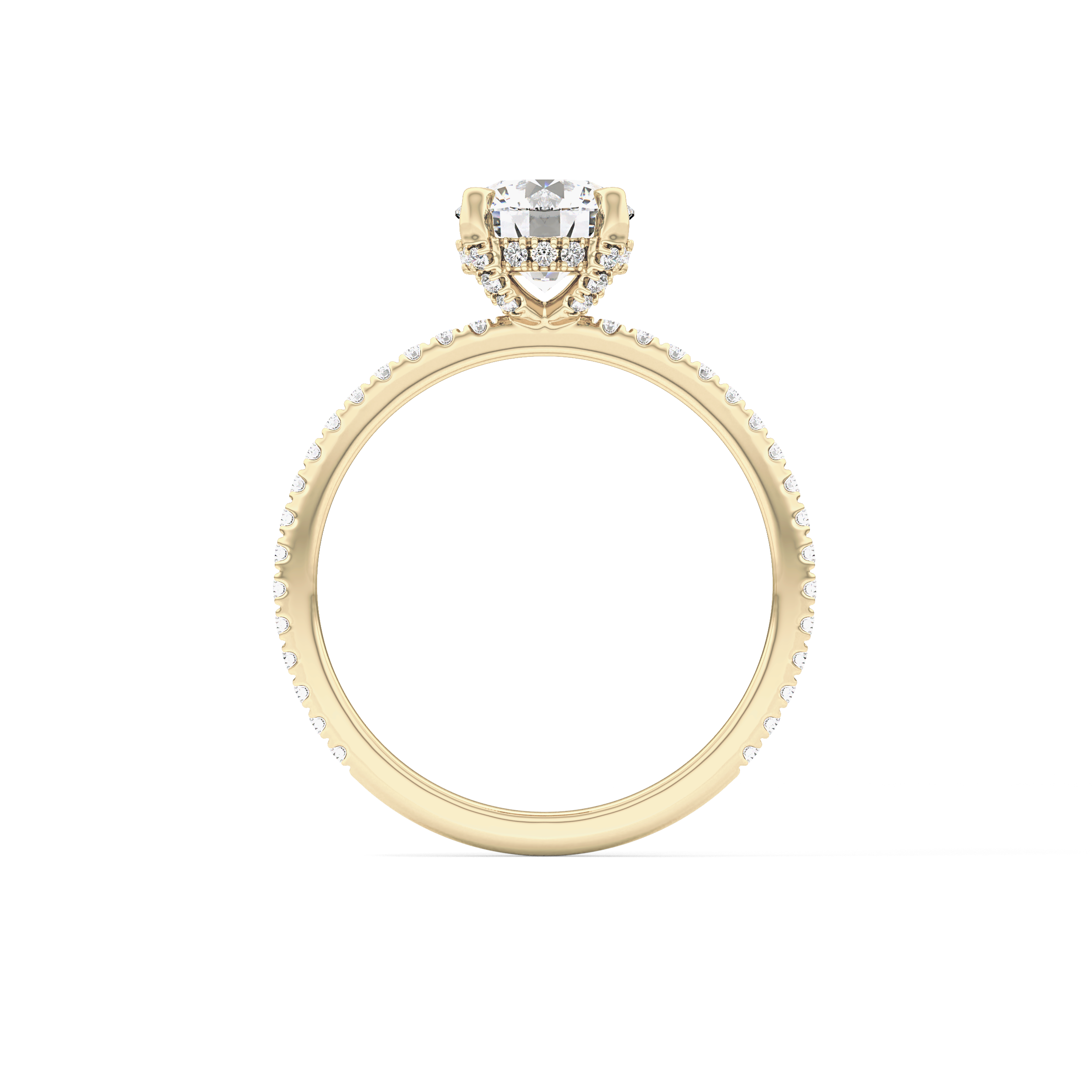 Round Hidden Halo & Pave Lab Grown Diamond Engagement Ring