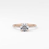 Round Hidden Halo & Pave Lab Grown Diamond Engagement Ring