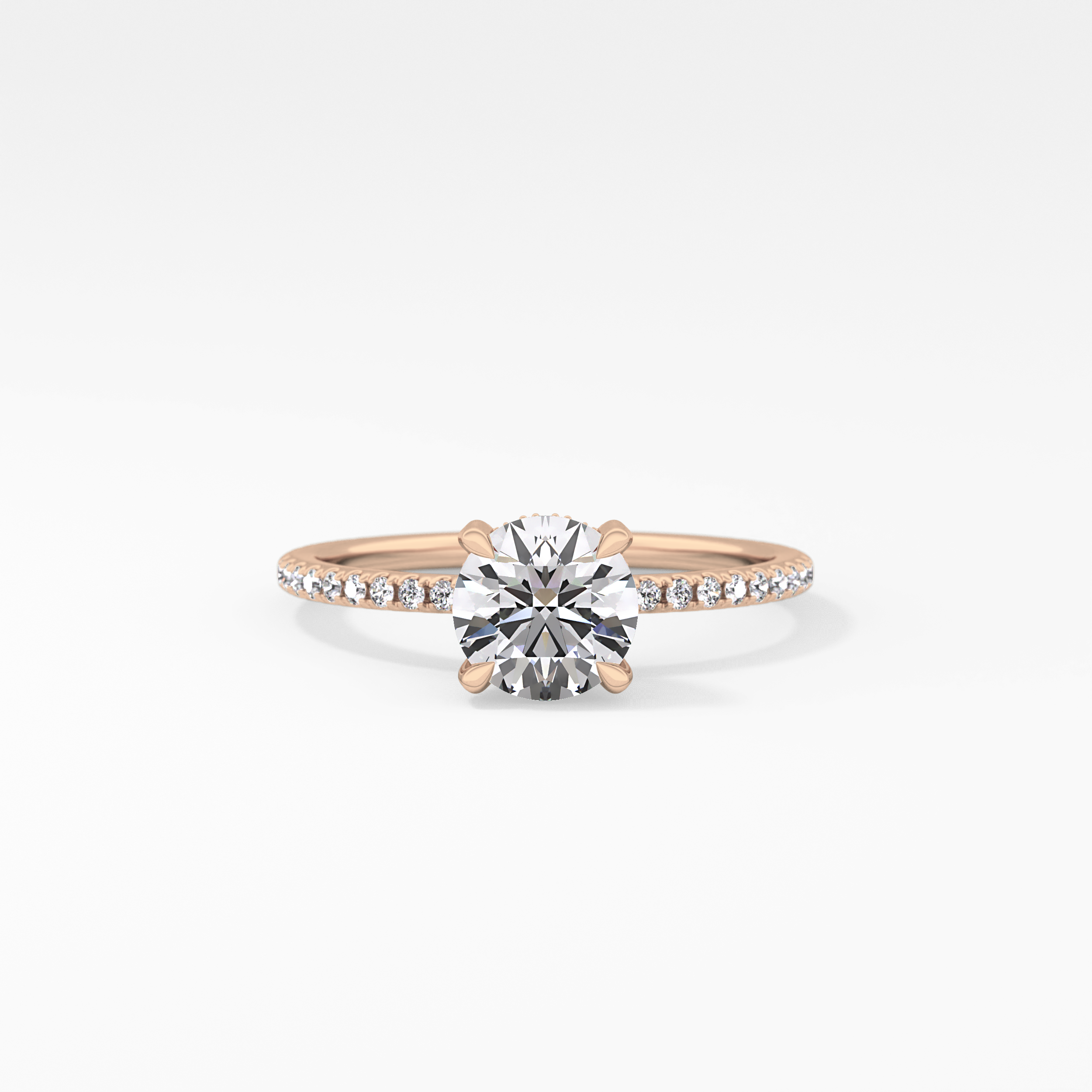 Round Hidden Halo & Pave Lab Grown Diamond Engagement Ring