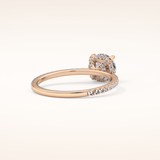 1.03 CT Round Shaped Hidden Halo & Pave Moissanite Engagement Ring