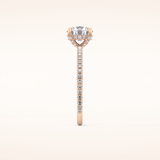 1.03 CT Round Shaped Hidden Halo & Pave Moissanite Engagement Ring