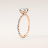 1.03 CT Round Shaped Hidden Halo & Pave Moissanite Engagement Ring