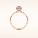 1.03 CT Round Shaped Hidden Halo & Pave Moissanite Engagement Ring