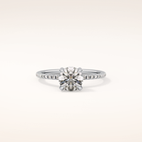 1.03 CT Round Shaped Hidden Halo & Pave Moissanite Engagement Ring