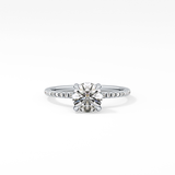 Round Hidden Halo & Pave Lab Grown Diamond Engagement Ring