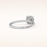 1.03 CT Round Shaped Hidden Halo & Pave Moissanite Engagement Ring