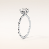 1.03 CT Round Shaped Hidden Halo & Pave Moissanite Engagement Ring