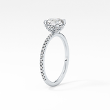 Round Hidden Halo & Pave Lab Grown Diamond Engagement Ring