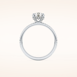 1.03 CT Round Shaped Hidden Halo & Pave Moissanite Engagement Ring