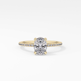 Oval Hidden Halo & Pave Lab Grown Diamond Engagement Ring