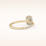 0.93 CT Oval Shaped Hidden Halo & Pave Moissanite Engagement Ring