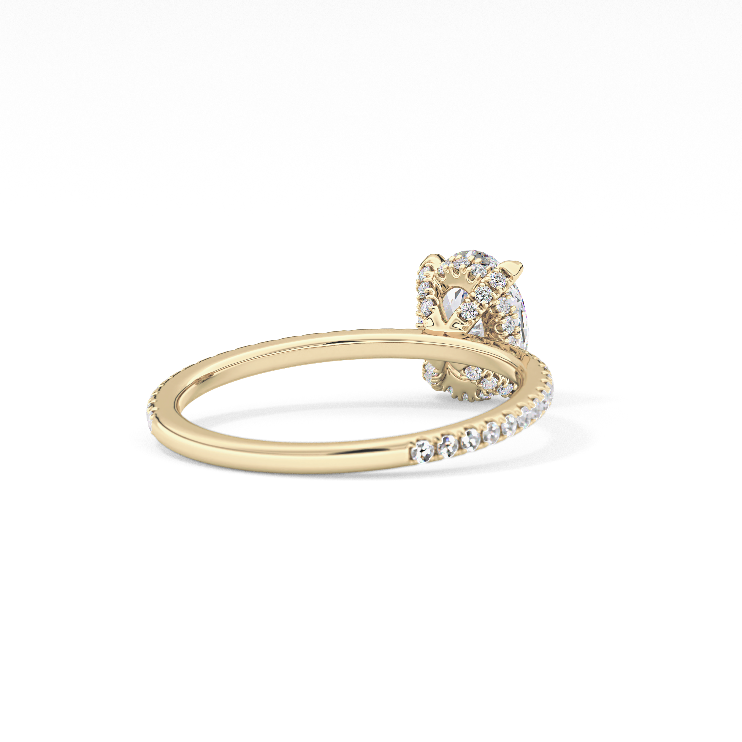 Oval Hidden Halo & Pave Lab Grown Diamond Engagement Ring