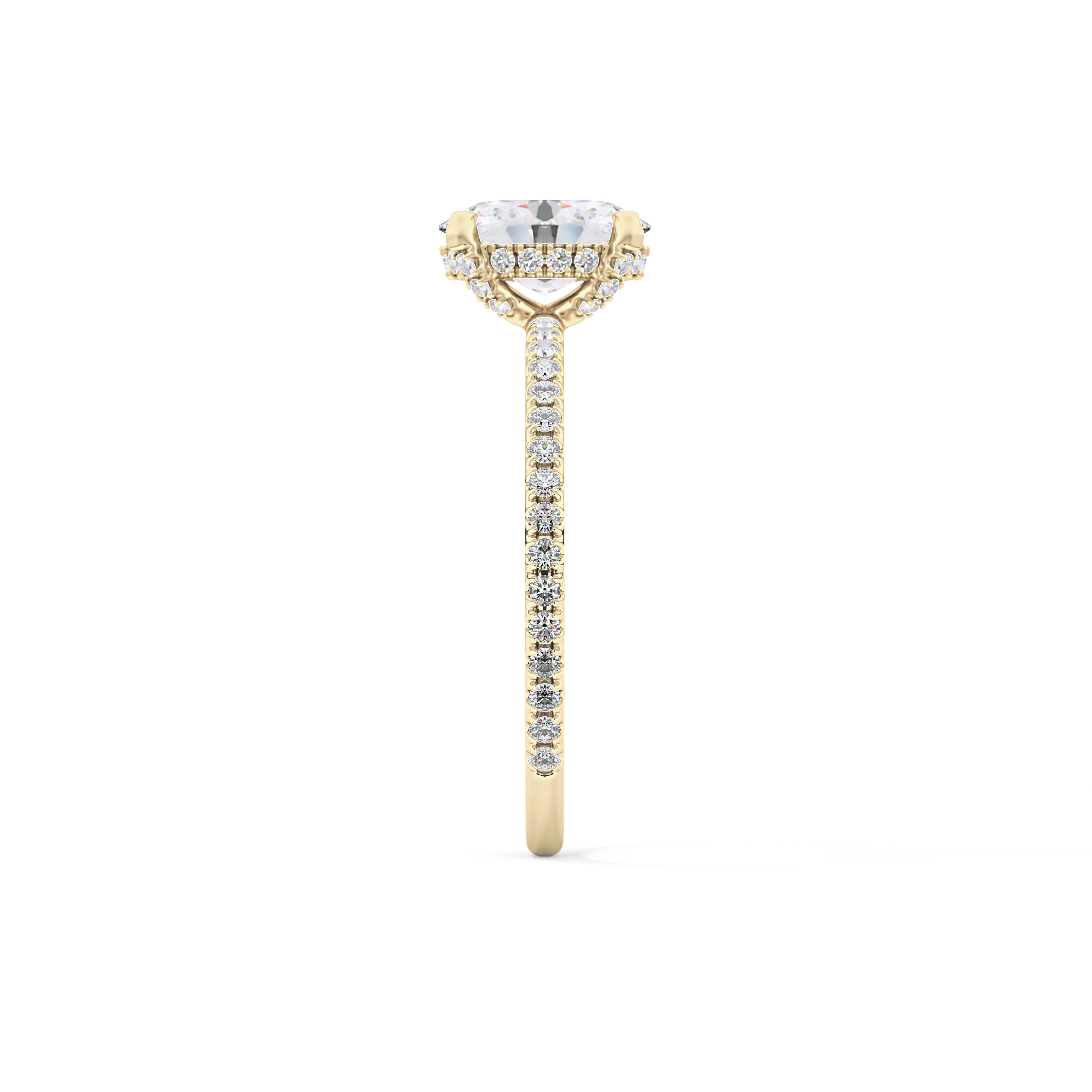 Oval Hidden Halo & Pave Lab Grown Diamond Engagement Ring