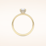 0.93 CT Oval Shaped Hidden Halo & Pave Moissanite Engagement Ring