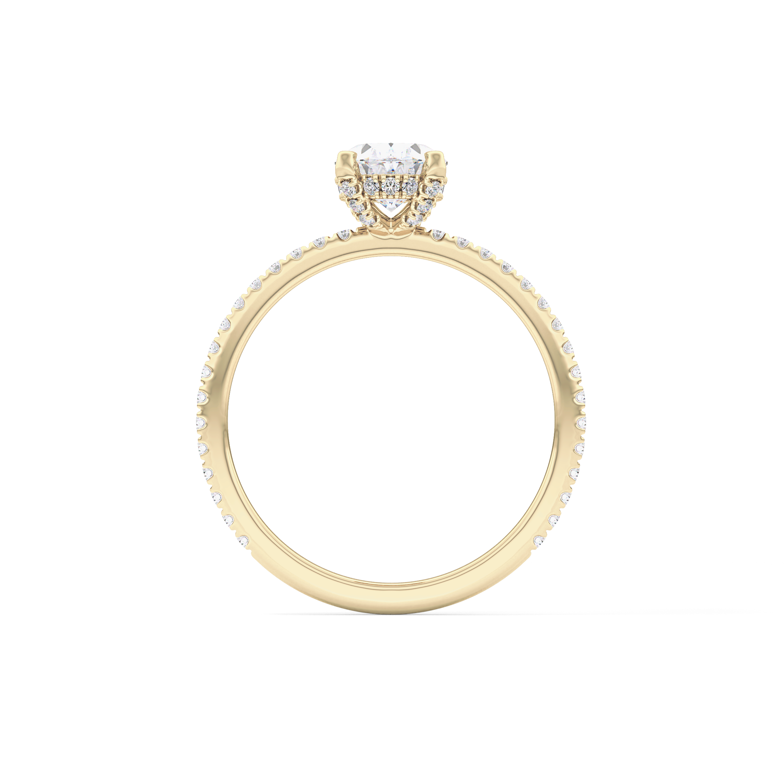 Oval Hidden Halo & Pave Lab Grown Diamond Engagement Ring