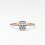 Oval Hidden Halo & Pave Lab Grown Diamond Engagement Ring