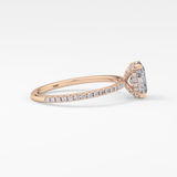 Oval Hidden Halo & Pave Lab Grown Diamond Engagement Ring