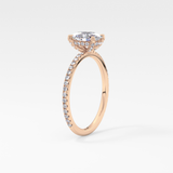 Oval Hidden Halo & Pave Lab Grown Diamond Engagement Ring