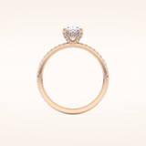 0.93 CT Oval Shaped Hidden Halo & Pave Moissanite Engagement Ring