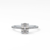 Oval Hidden Halo & Pave Lab Grown Diamond Engagement Ring