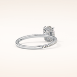 0.93 CT Oval Shaped Hidden Halo & Pave Moissanite Engagement Ring