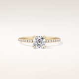0.95 CT Cushion Shaped Hidden Halo & Pave Moissanite Engagement Ring