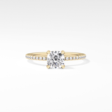Cushion Hiiden Halo & Pave Lab Grown Diamond Engagement Ring