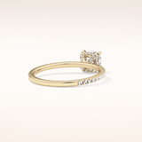 0.95 CT Cushion Shaped Hidden Halo & Pave Moissanite Engagement Ring
