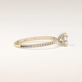0.95 CT Cushion Shaped Hidden Halo & Pave Moissanite Engagement Ring