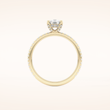 0.95 CT Cushion Shaped Hidden Halo & Pave Moissanite Engagement Ring